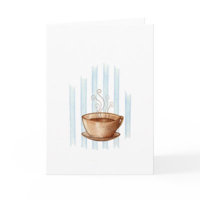 Coffee Cup Greeting Card by floatinglemons