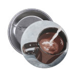 Coffee Cup Painting Button - Silver and Gold buttons