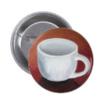 Coffee Cup Painting Button - White and Bronze buttons