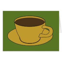Coffee Cup - Retro Greeting/Note Card