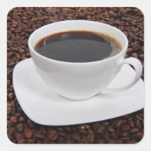 Coffee Cup Roast Delight Square Stickers
