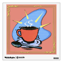 Coffee - Cup, Saucer, Spoon Design Wall Decal