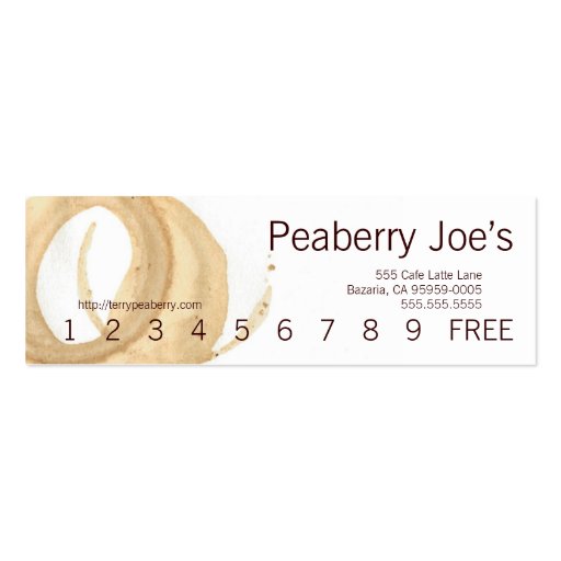Coffee Cup Stain Punchcard Business Card