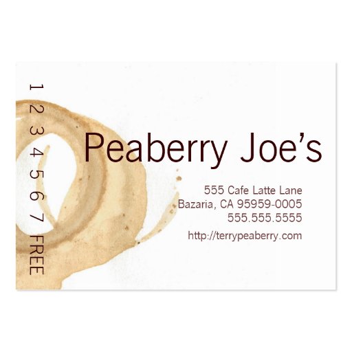 Coffee Cup Stain Punchcard Business Card (front side)