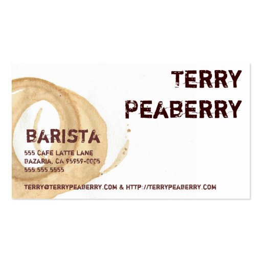 Coffee Cup Stain Shortcut Business Cards