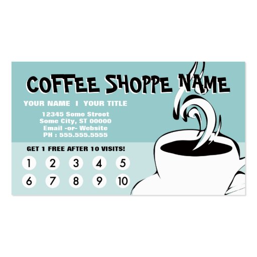 coffee curls loyalty business card template (back side)