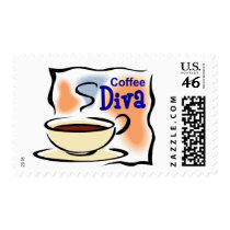Coffee Diva Postage Stamps