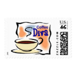 Coffee Diva Postage Stamps