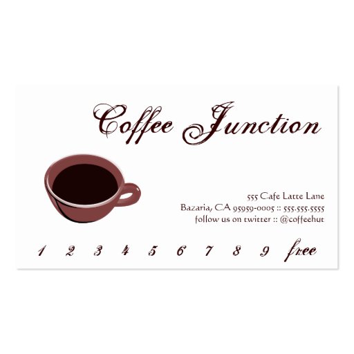 Coffee Drink Punch / Loyalty Card Business Card Templates (front side)