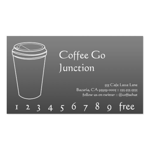 Coffee Drink Punch / Loyalty Card Business Card Template (front side)