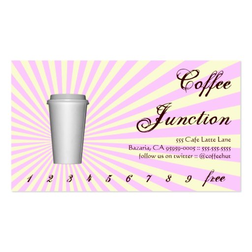 Coffee Drink Punch / Loyalty Card Business Card Templates (front side)