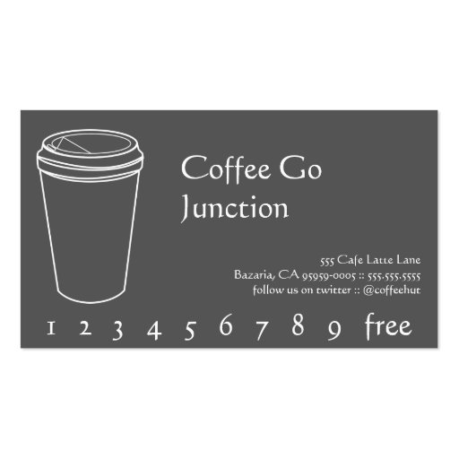 Coffee Drink Punch / Loyalty Card Business Cards
