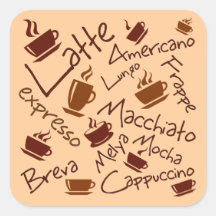 Coffee Drinks Collage Sticker