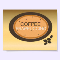Coffee Frappuccino Sign in Orange and Brown posters