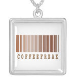 coffee freak funny barcode design pendant