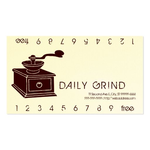 Coffee Grinder / Loyalty Punch Business Card Template