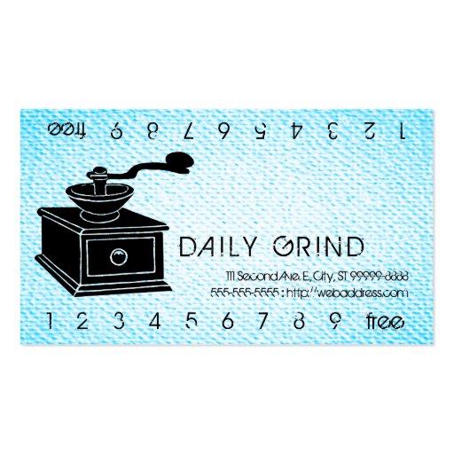 Coffee Grinder / Loyalty Punch on Textured Look Business Card