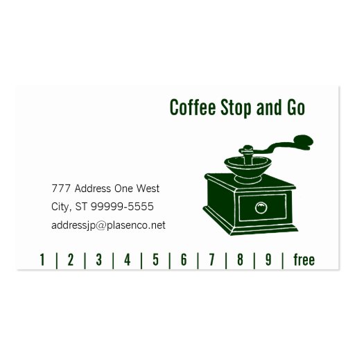 Coffee Grinding Punch & Loyalty Business Card