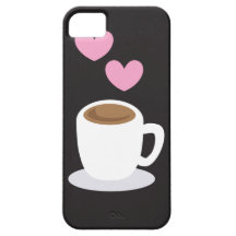 Coffee Hearts on black iPhone 5 Cover