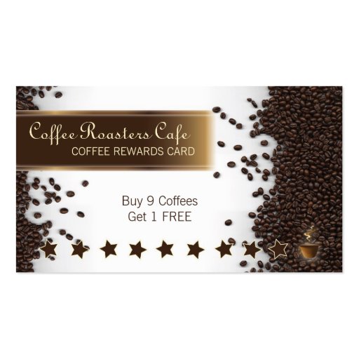 Coffee House Cafe Rewards Card Business Card (front side)