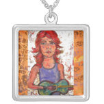 coffee house girl orange drip pendant