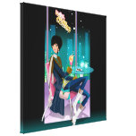 Coffee House Girl  Wrapped Canvas Canvas Prints