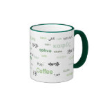 Coffee in different languages (green) mug