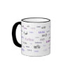 Coffee in different languages (purple) mug