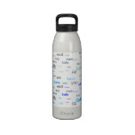 Coffee in different lanuages water bottle