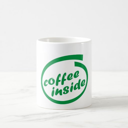 Coffee inside (cafe). Funny hot drink mug. Zazzle