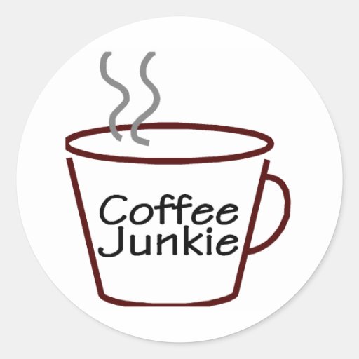 Coffee Junkie Classic Round Sticker Zazzle