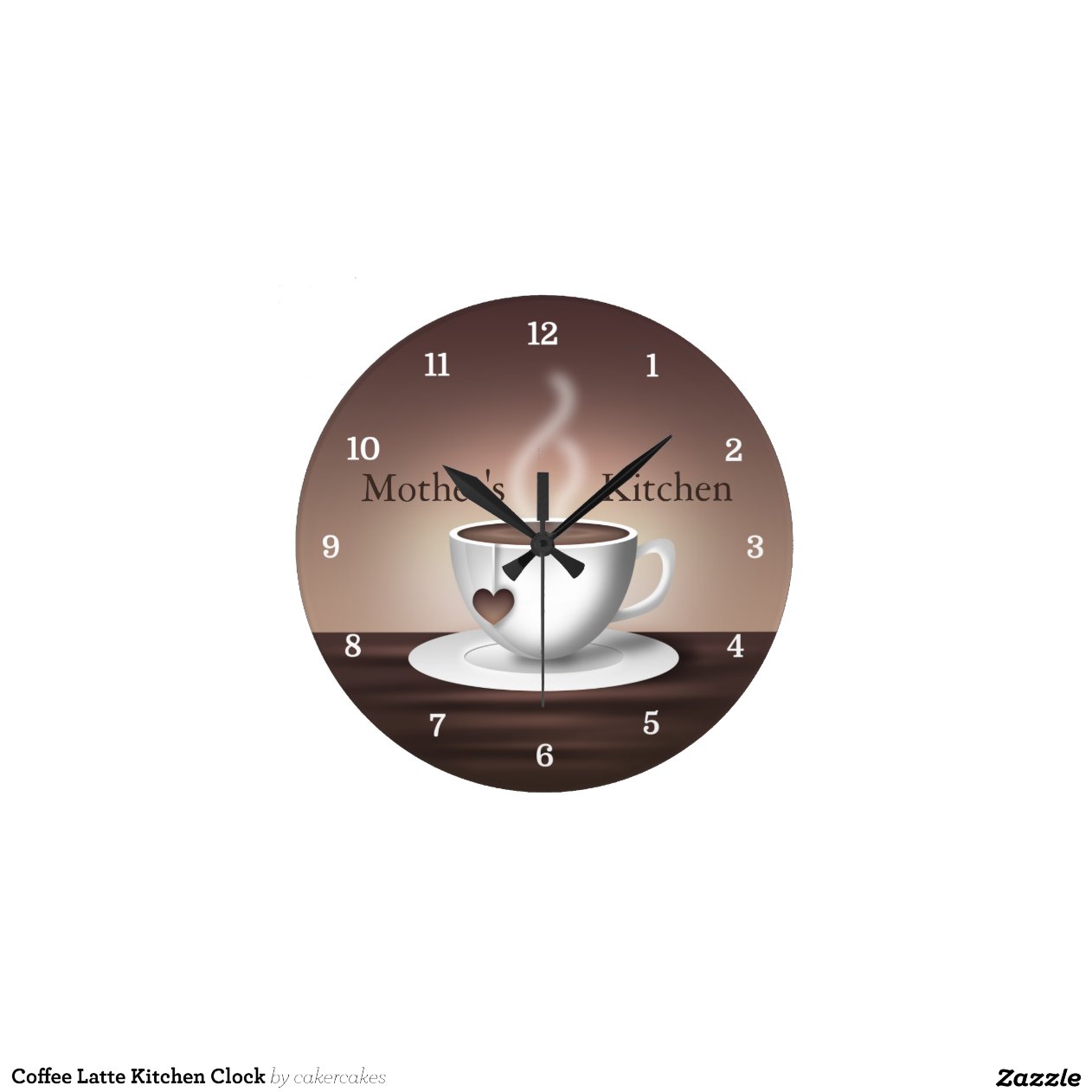 Coffee Latte Kitchen Clock Zazzle