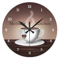 Coffee Latte Kitchen Clock at Zazzle