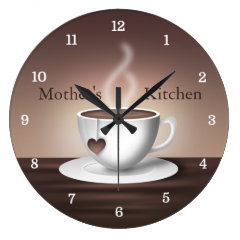 Coffee Latte Kitchen Clock