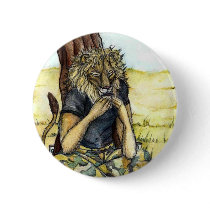 Coffee Lion-button pin