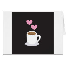Coffee love hearts on black card