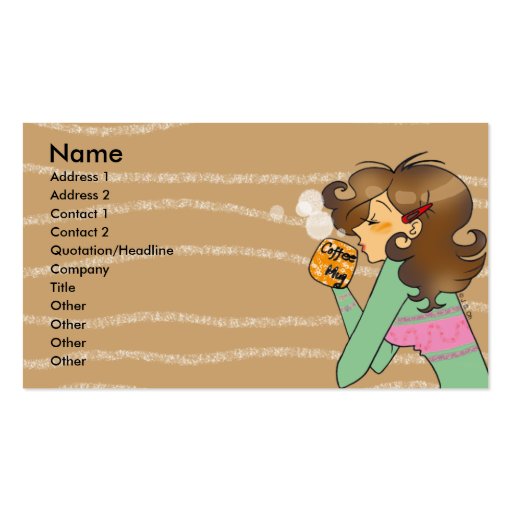 Coffee lover business cards (front side)