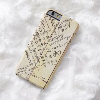 Coffee Lover Typography Art Weathered Barn Board Barely There iPhone 6 Case