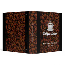 Coffee Lover, White Cup/Brown Beans Binder