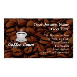 Coffee Lover, White Cup/Brown Beans Business Card