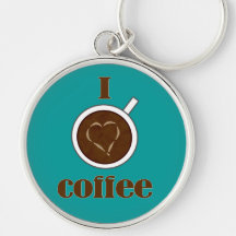 Coffee Lover's Latte Heart Keychain
