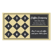 Coffee Loyalty Business Card Punch Card