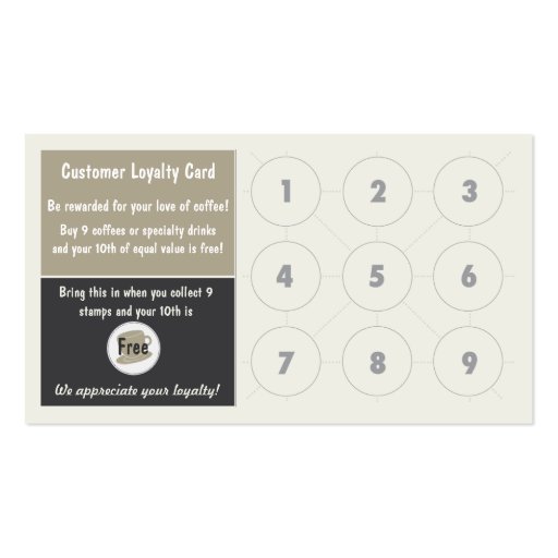 Coffee Loyalty Punch Card Business Card
