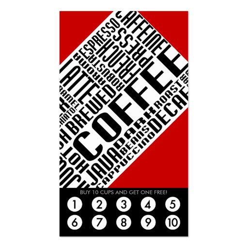 coffee loyalty (wordWEBs) Business Cards (front side)
