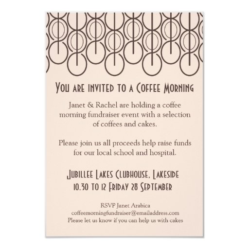 Coffee morning fundraiser event invitation Zazzle