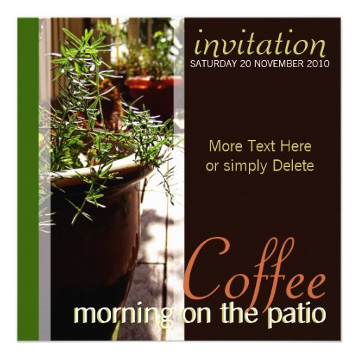 Coffee Morning on the Patio Invitation (front side)