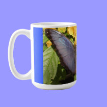 Coffee Mug - Beautiful Blue Butterfly by PinkMonkey_8 Coffee Mug - Beautiful Blue Butterfly