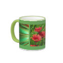 Coffee Mug - Red-Orange Flowers