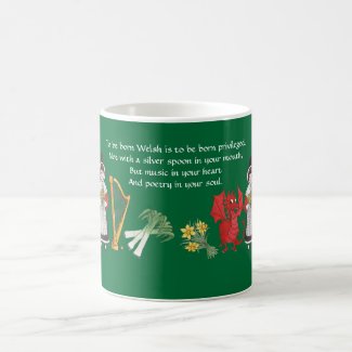 Coffee Mug: Welsh Emblems and Quote