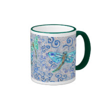 Coffee Mug with DragonFlies